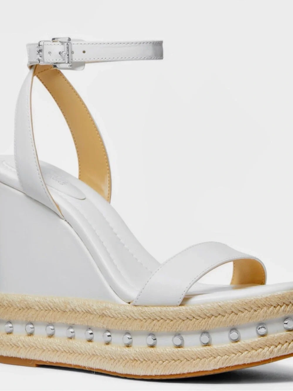 Size 9.5 Michael Kors White Wedge Espadrille Sandals